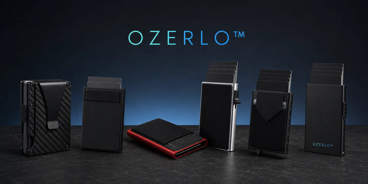 Ozerlo slim card holders with RFID protection and pop-up card access in six modern designs
