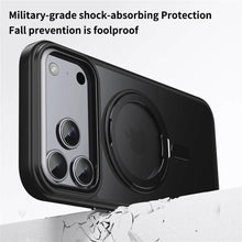 Load image into Gallery viewer, Black phone case with military-grade shock-absorbing protection feature on a white background